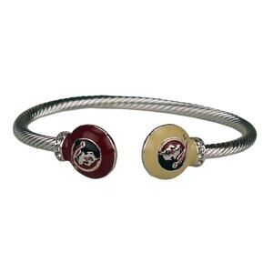 Florida State Seminoles Brady Silver Tone Cuff Bracelet, NCAA